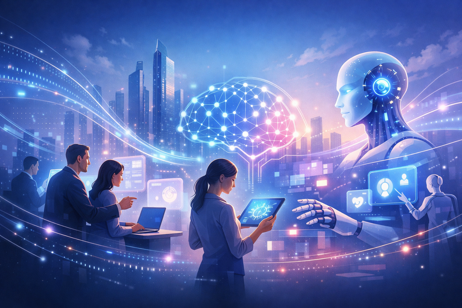 Artificial intelligence concept showing how AI is shaping the future of technology and society
