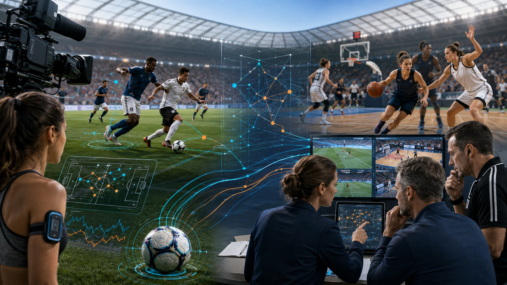 AI-assisted sports analysis combines camera, wearable and tracking data with human coaching and officiating decisions