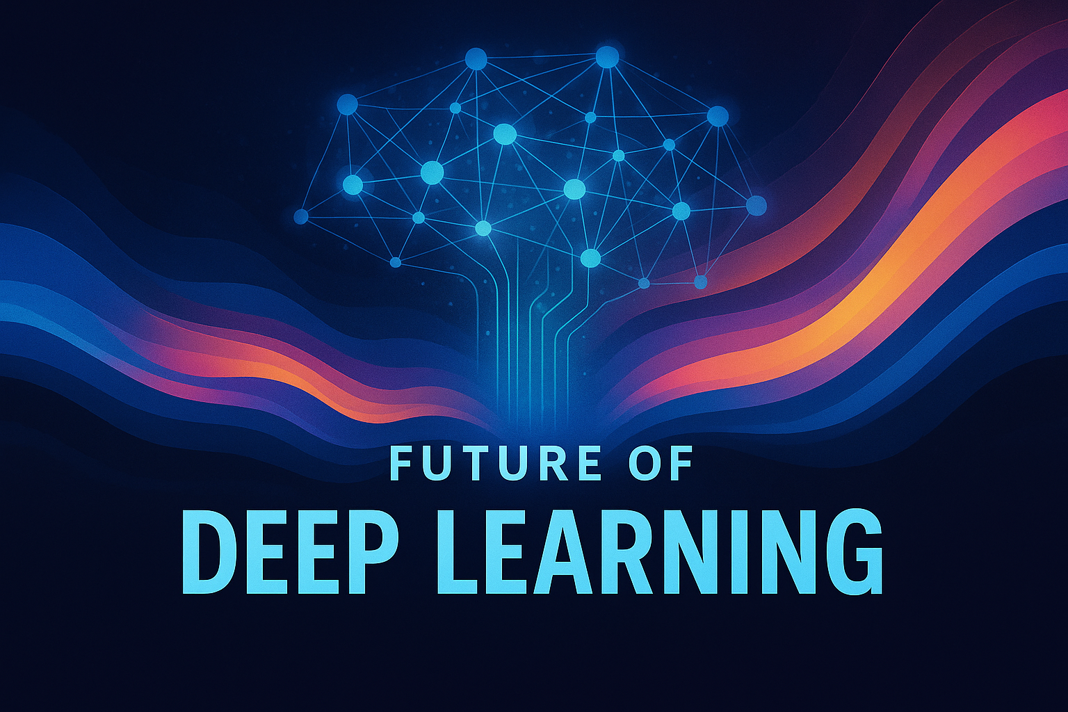 Visual of deep learning generating text and images from neural networks.