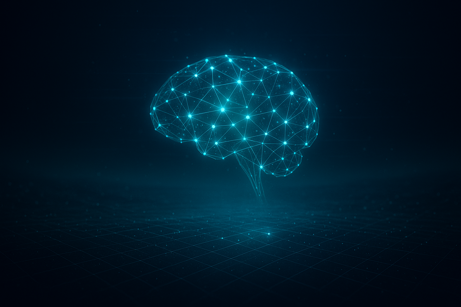 Futuristic hero image representing machine learning and neural networks.