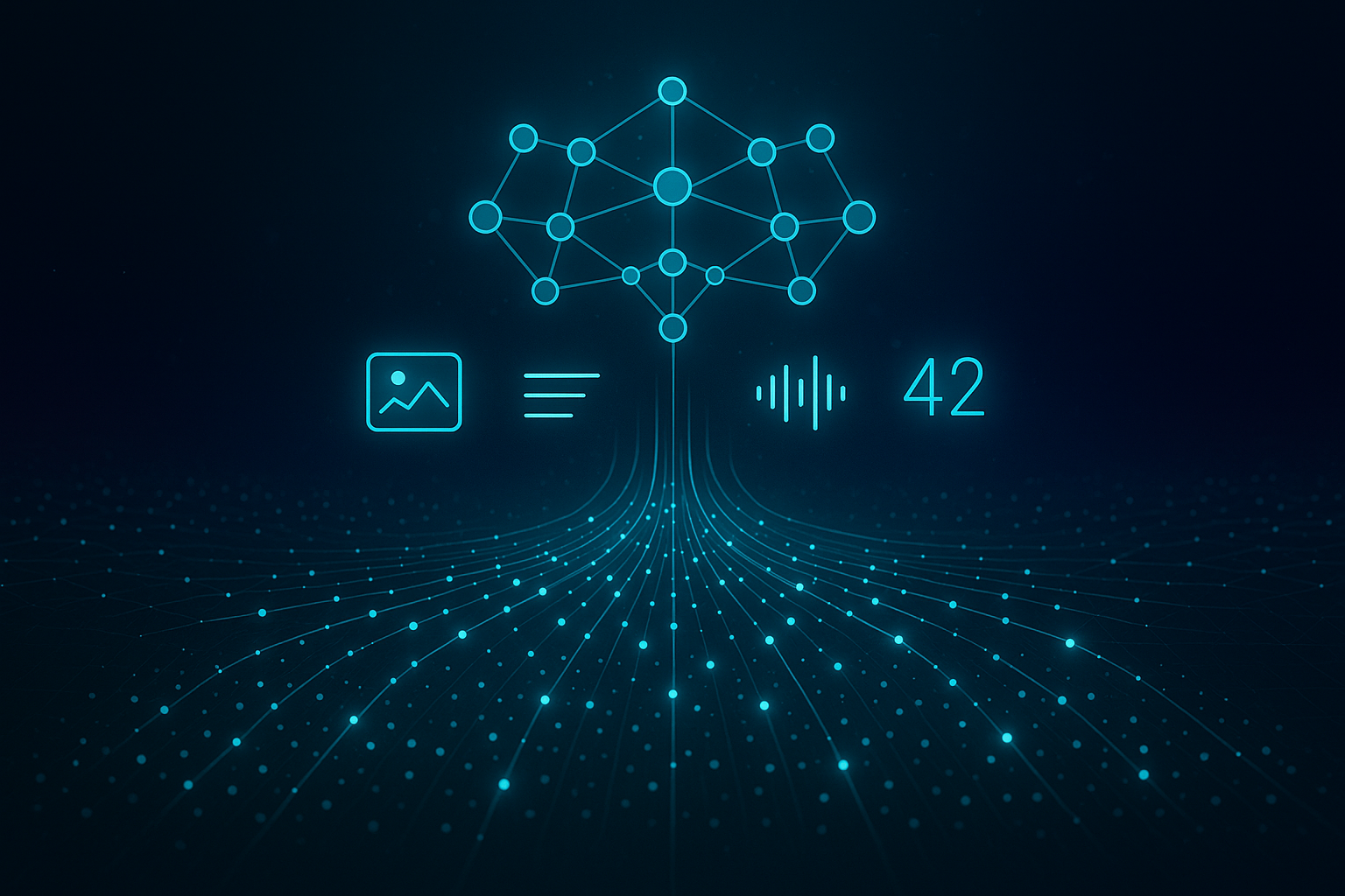 Futuristic hero image representing machine learning and neural networks.