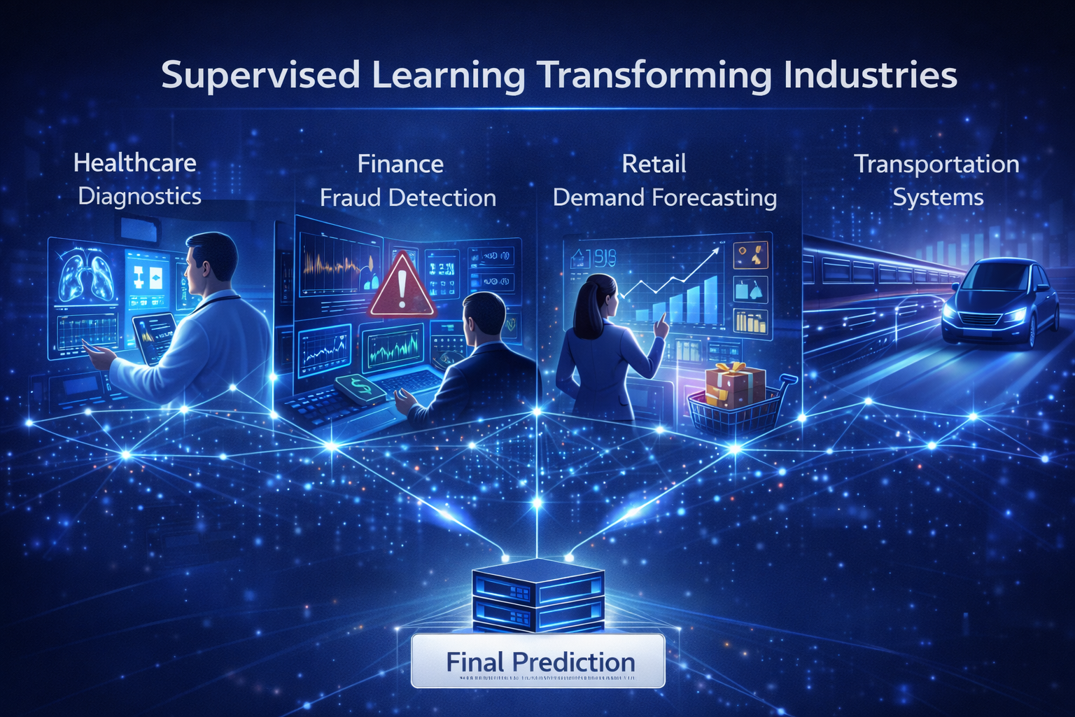 supervised learning used in healthcare finance retail and transportation
