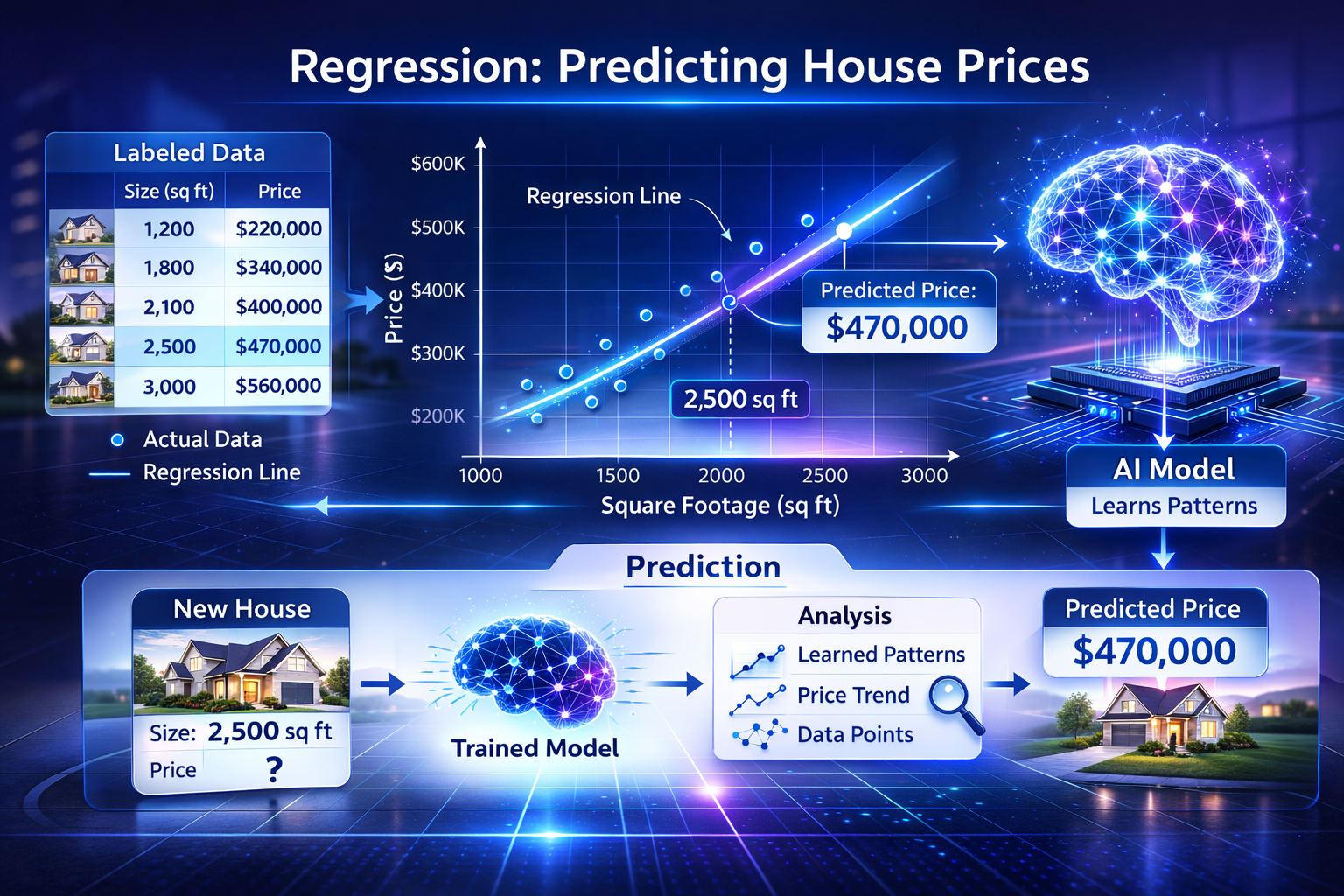 regression example in supervised learning predicting numerical values